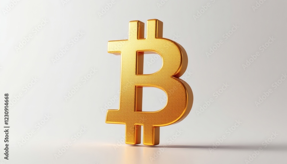 Golden Bitcoin Symbol 3d Render Cryptocurrency Golden Bitcoin Symbol 3d Render Cryptocurrency