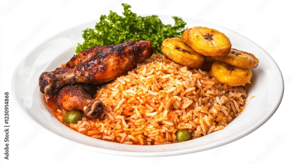 Fototapeta premium Roasted Chicken with Rice and Plantains