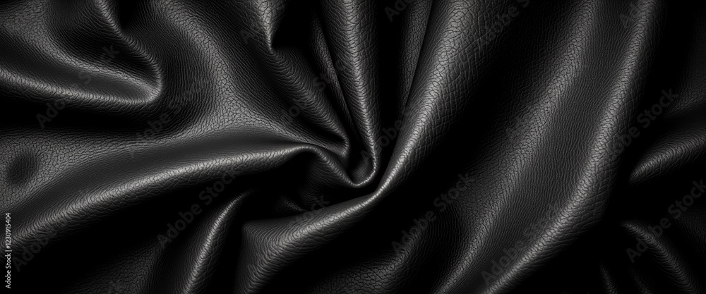 Fototapeta premium Black leather texture showcasing elegance and sophistication