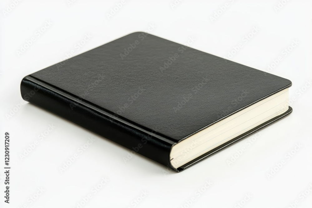 Vibrant Color Image of Black Notebook on White Background with Clipping Path Vibrant Color Image of Black Notebook on White Background with Clipping Path