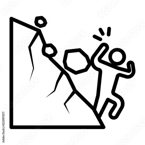 landslide Line Icon