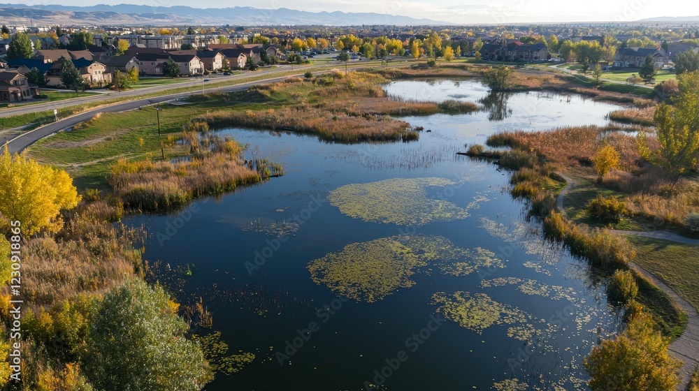 Urban Pollution Runoff Impacting Water Quality in City Environment