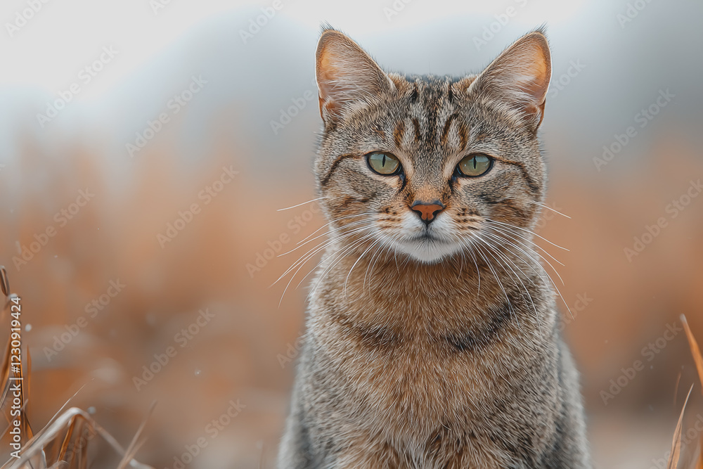 Cat sitting in green grass looking at the camera with a curious expression in a natural outdoor environment during the daytime Cat sitting in green grass looking at the camera with a curious expression in a natural outdoor environment during the daytime