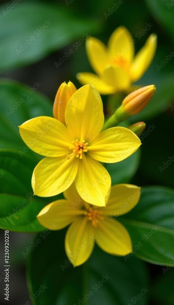 Yellow Ixora flowers with intricate details in a tropical garden, holland, tropical Yellow Ixora flowers with intricate details in a tropical garden, holland, tropical