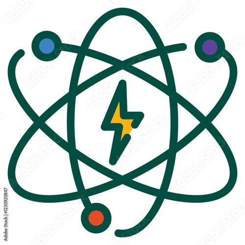 Atomic Energy Illustration Vector Icon