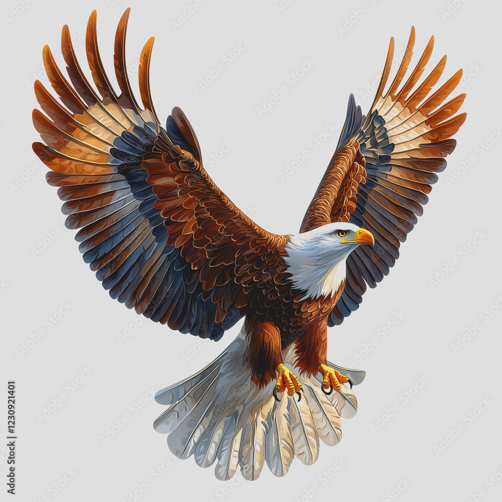 Fototapeta premium Bird with wings spread in flight against a clear blue sky captured in mid-flight displaying natural beauty and graceful movement in a serene environment