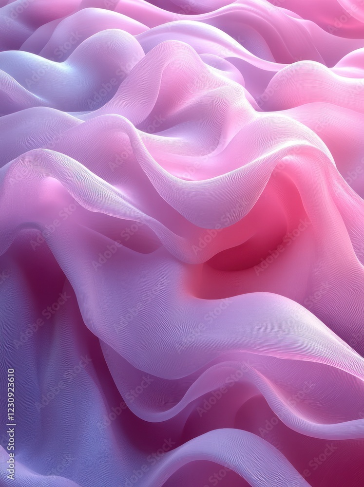 Obraz premium Pink, flowing fabric waves, soft light, abstract background, design element
