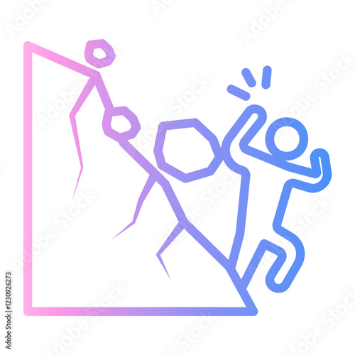 landslide Line Gradient Icon