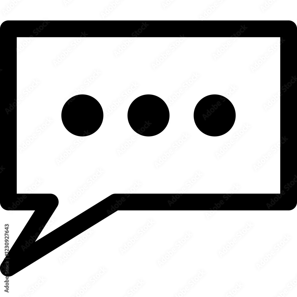 Speech bubble line icon, flat style vector illustration Speech bubble line icon, flat style vector illustration