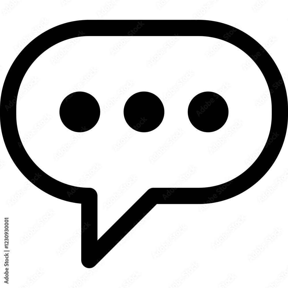 Speech bubble line icon, flat style vector illustration Speech bubble line icon, flat style vector illustration
