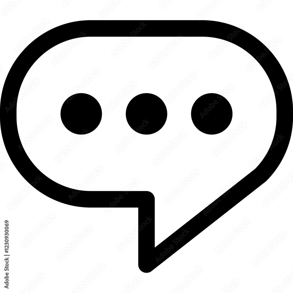 Speech bubble line icon, flat style vector illustration Speech bubble line icon, flat style vector illustration