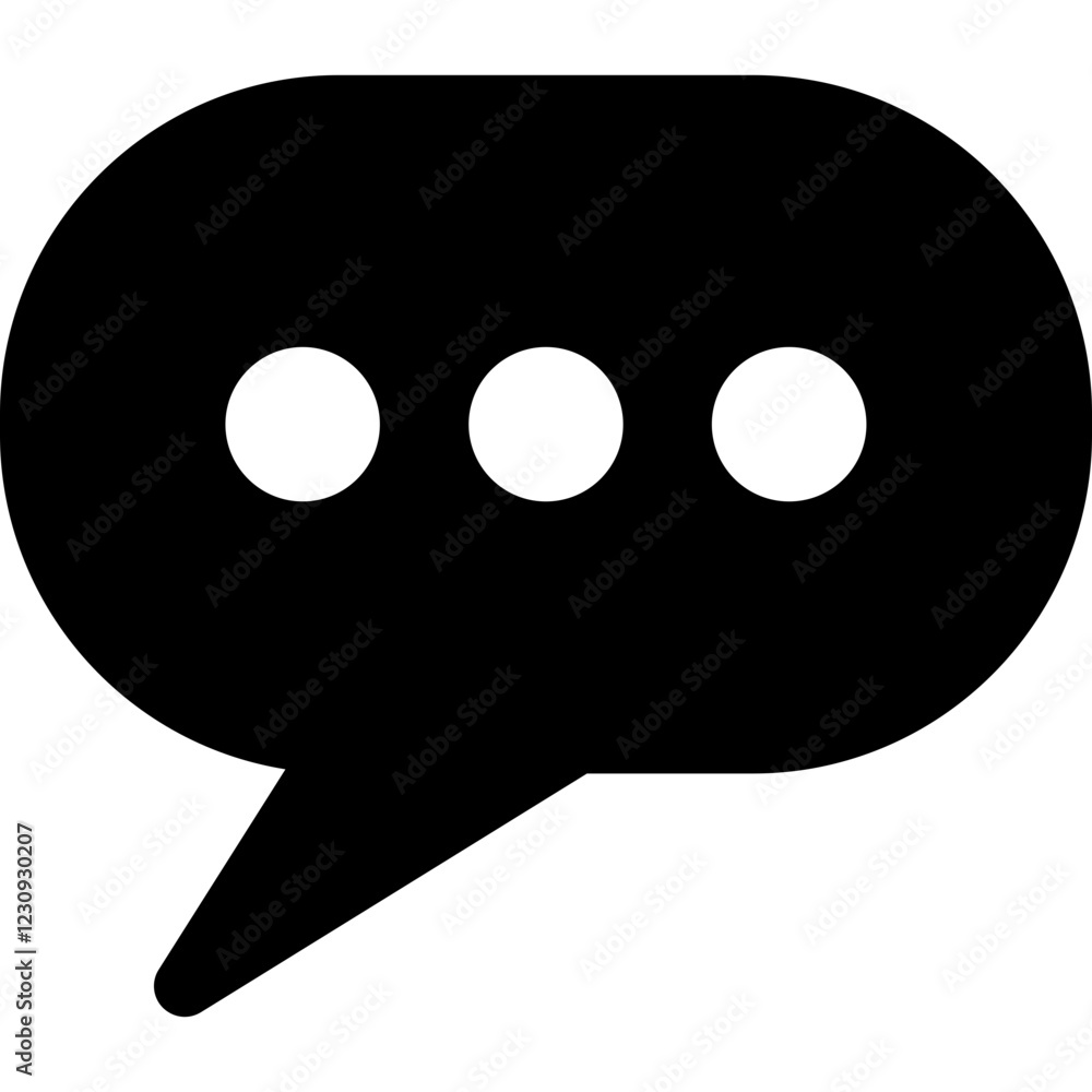 Speech bubble glyph icon, flat style vector illustration Speech bubble glyph icon, flat style vector illustration