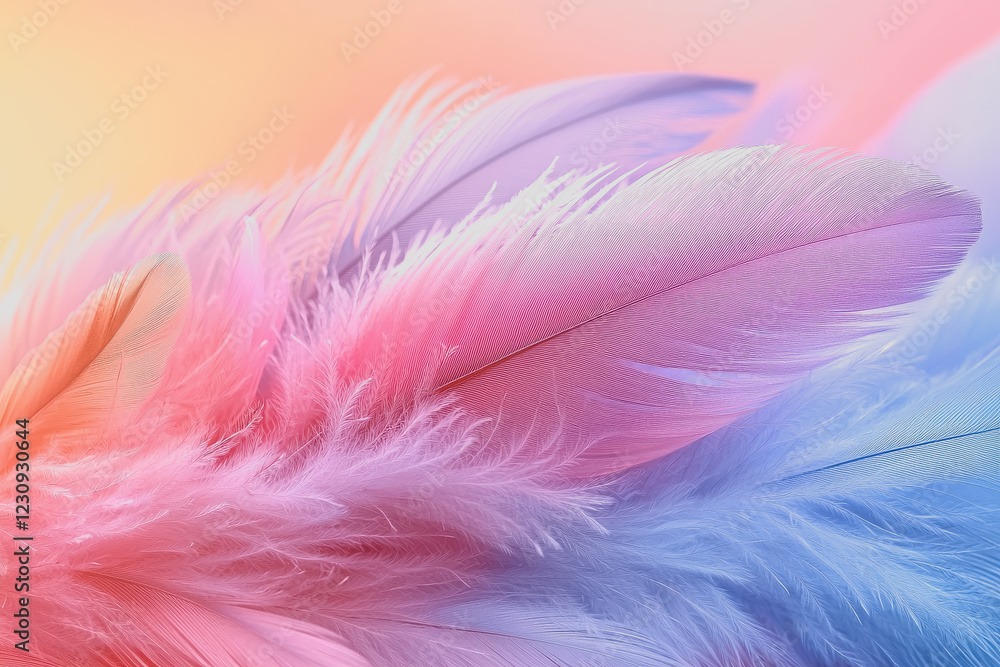 Obraz premium Colorful feathers background design for wallpapers featuring a variety of vibrant feather patterns and textures ideal for creative projects and nature-themed applications