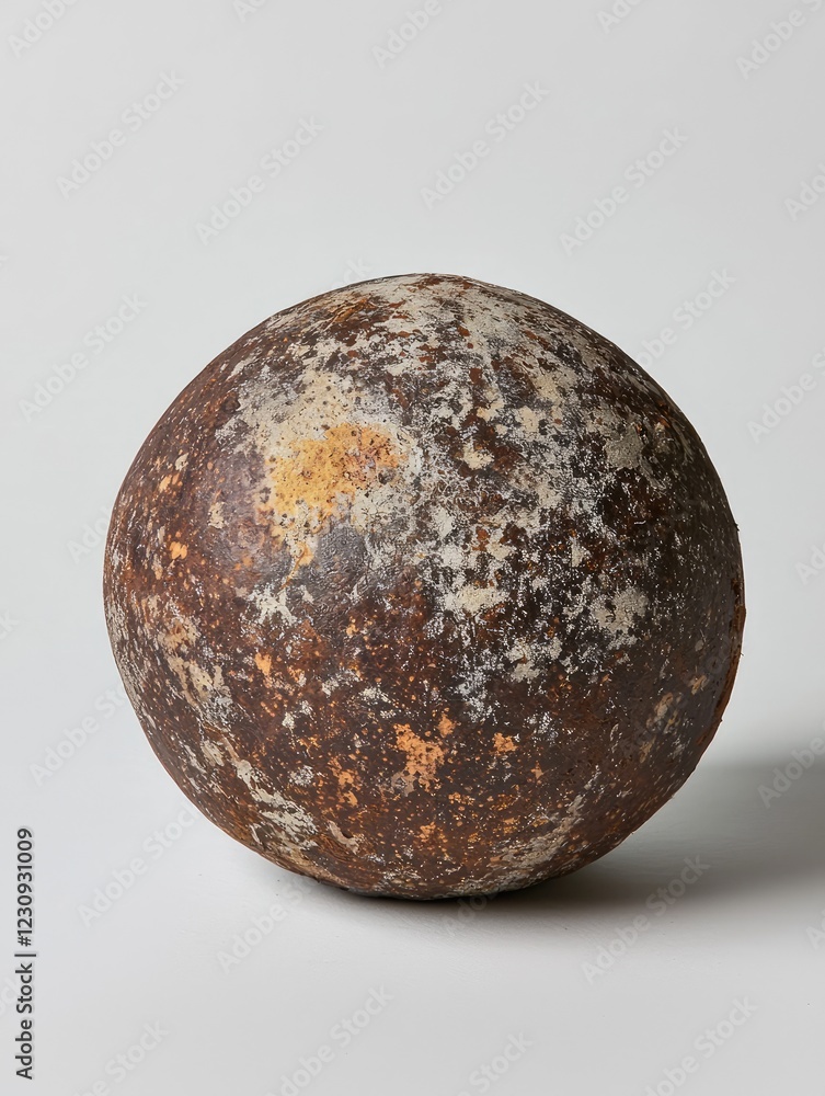 Rustic brown sphere, studio shot, textured surface, neutral background, home decor Rustic brown sphere, studio shot, textured surface, neutral background, home decor