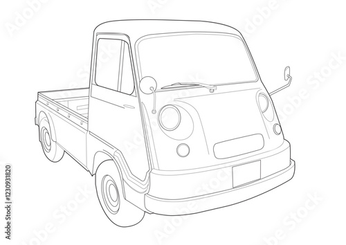 pick up car lineart