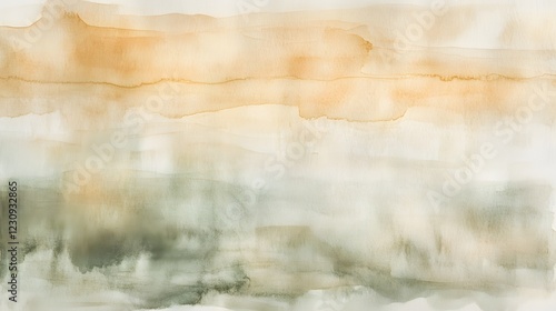 Abstract Watercolor Landscape In Earthy Tones