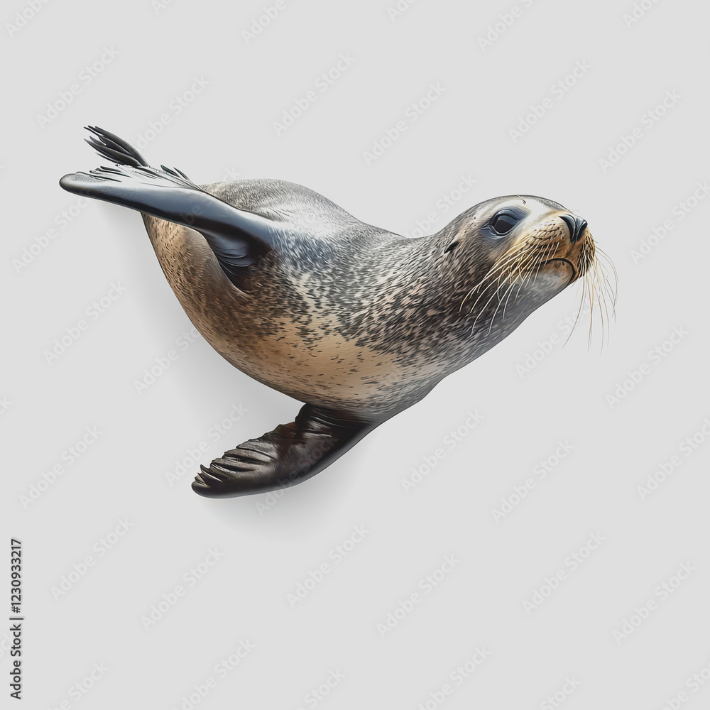Obraz premium Seal with its mouth open basking on a rock in a natural environment by the ocean showing marine life and wildlife interactions in a coastal habitat