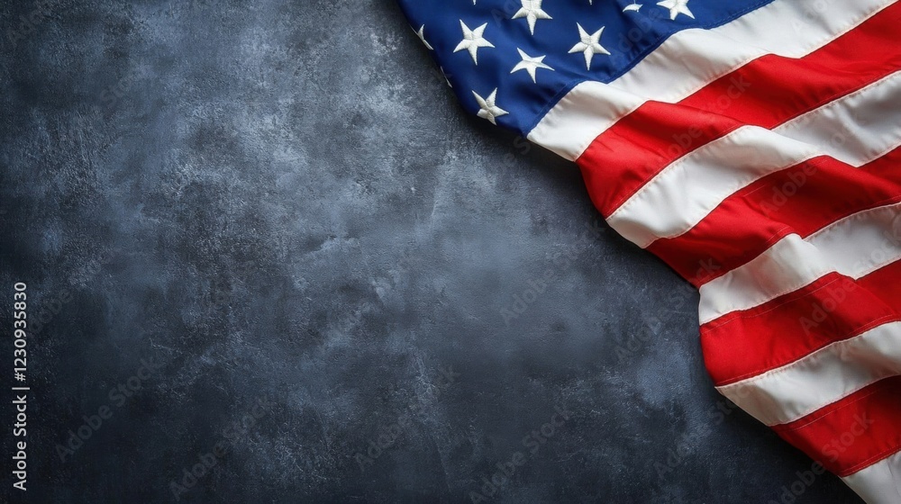 Fototapeta premium American flag waves proudly against a textured background symbolizing freedom
