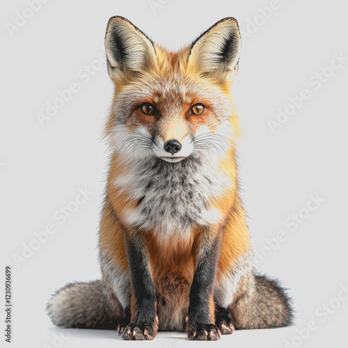 Wallpaper Mural Close up of a fox sitting on a white surface with detailed fur and bright eyes captured in natural light Torontodigital.ca