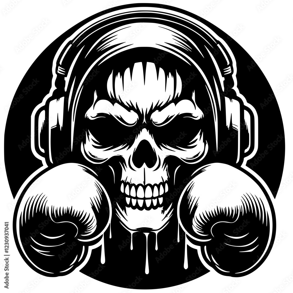 Fototapeta premium Skull boxer silhouette