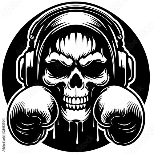 Skull boxer silhouette