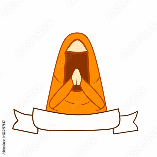 Muslim woman vector illustration with niqab on Ramadan and Eid al-Fitr theme. Muslimah vector design with isolated background 