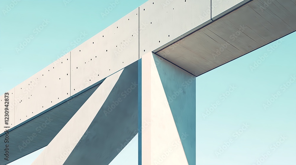 Obraz premium Close-Up Perspective of a Modern Bridge Featuring Architectural Design