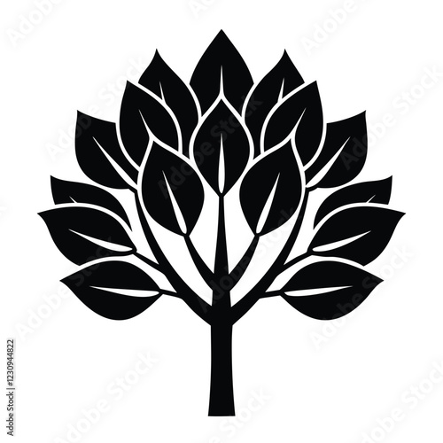 Silhouette of A Tulip Tree vector illustration