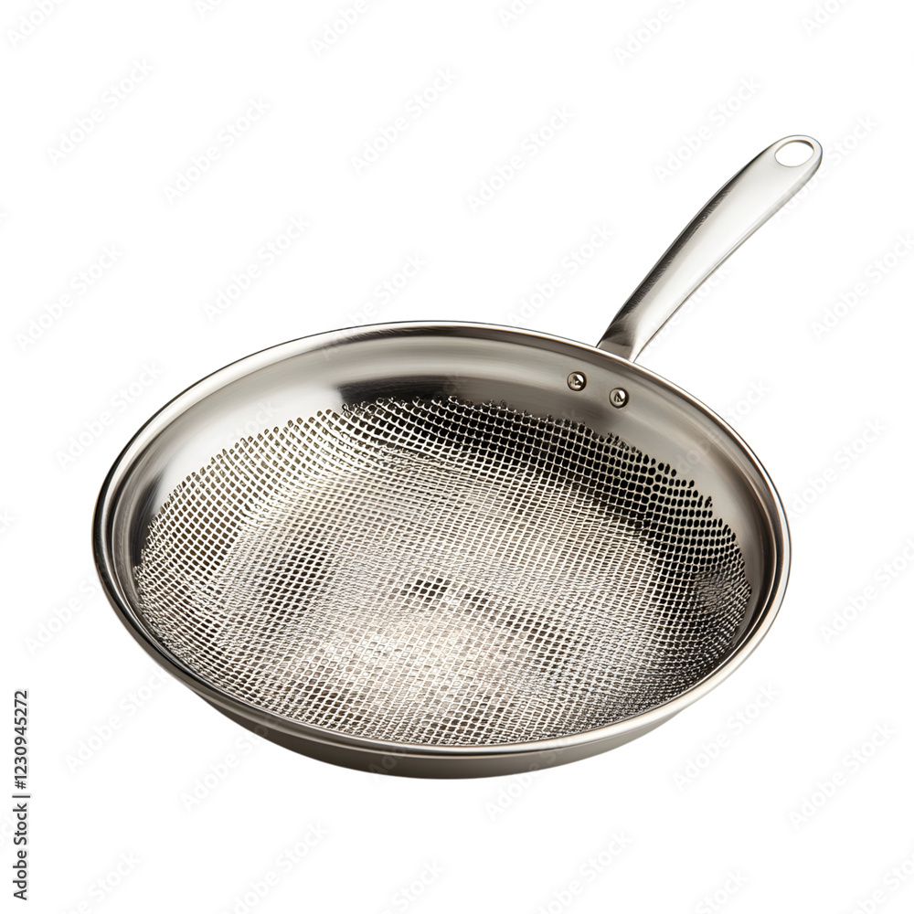 Sleek Stainless Steel Sifter with Smooth Handle Isolated on Transparent Background Sleek Stainless Steel Sifter with Smooth Handle Isolated on Transparent Background