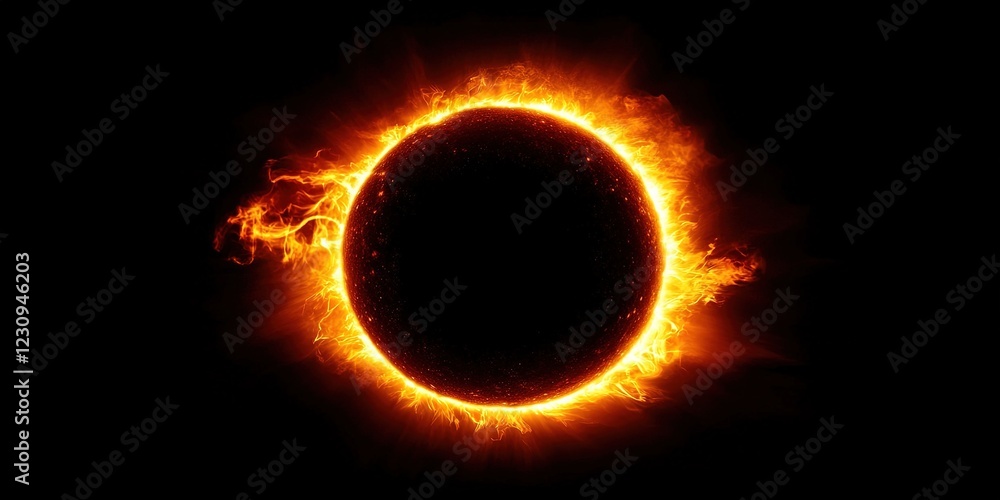 Fototapeta premium black hole sun solar eclipse