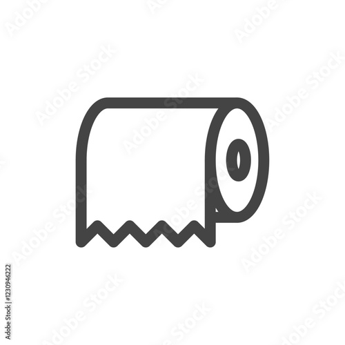 線画日用品家電関連の単品アイコン　トイレットペーパー
