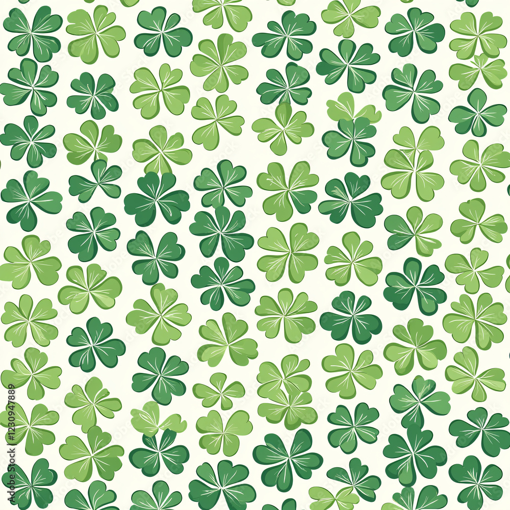 Bold St. Patrick’s Day Seamless Pattern with Clovers on white background Bold St. Patrick’s Day Seamless Pattern with Clovers on white background