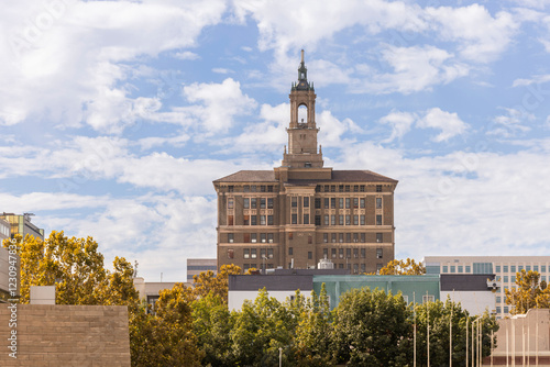 Obraz na płótnie Day time view of the historic downtown skyline buildings of San Jose, California, USA. w salonie