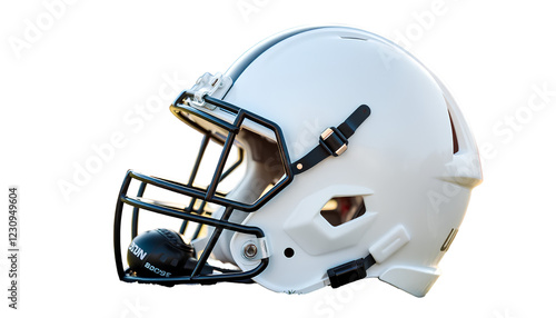 White Football Helmet with Faceguard a Transparent Background photo