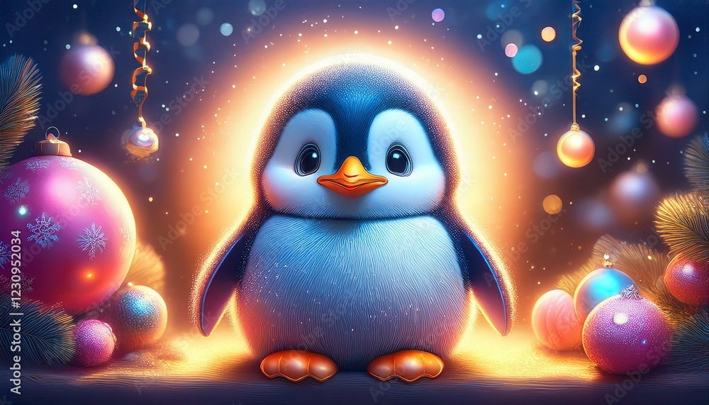 Obraz premium Niedlicher kleiner Pinguin