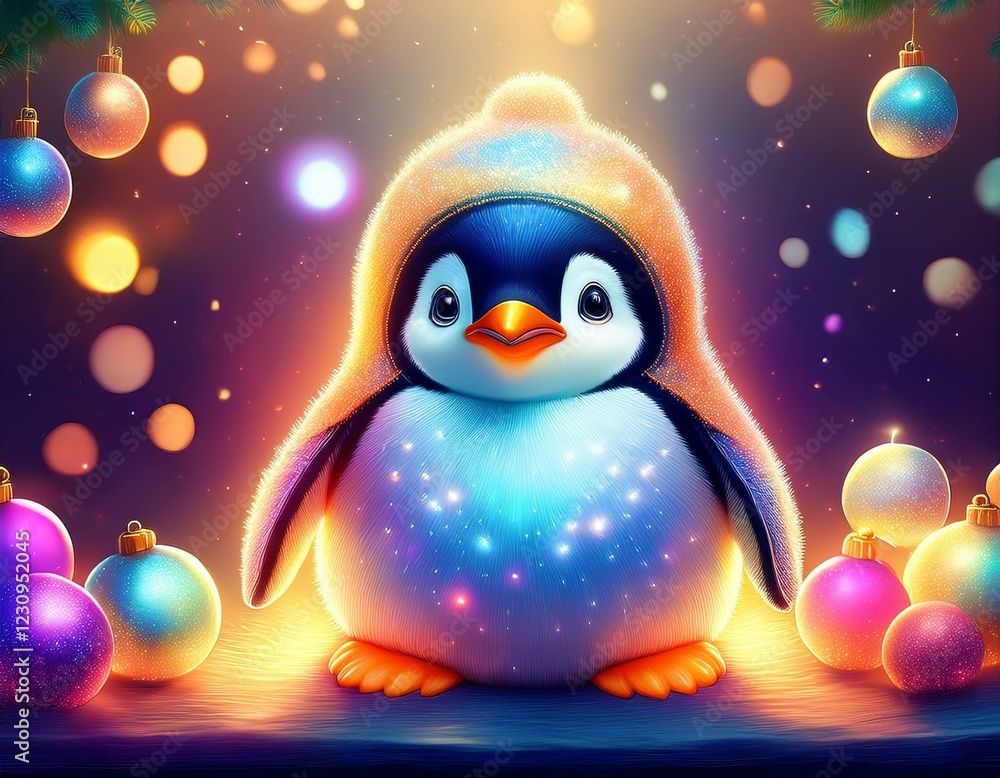 Obraz premium Niedlicher kleiner Pinguin