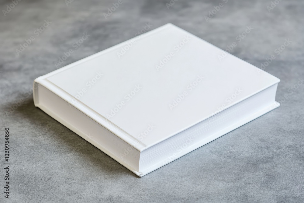 Vibrant Color Picture of a White Book with a White Cover is on a Gray Surface Vibrant Color Picture of a White Book with a White Cover is on a Gray Surface