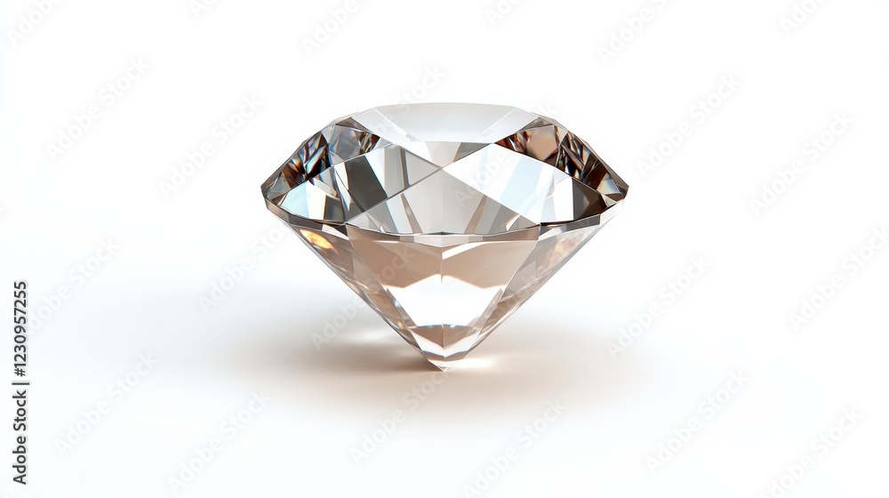 Sparkling Brilliant Cut Diamond on White Background for Jewelry Sparkling Brilliant Cut Diamond on White Background for Jewelry