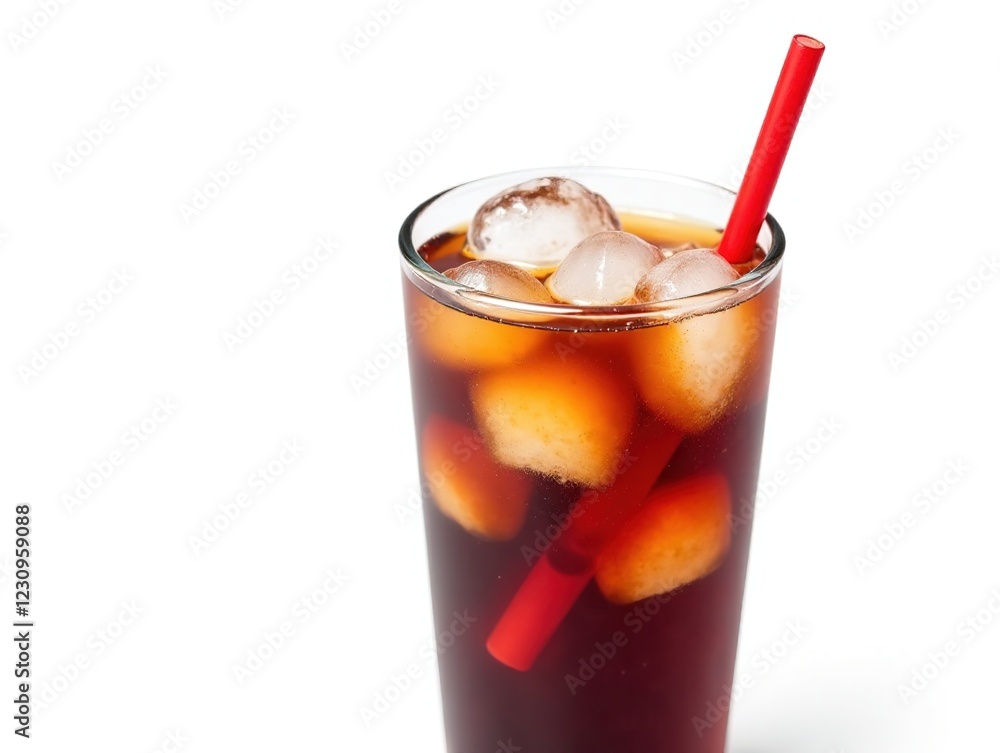 Sparkling Cola Glass with Ice - Refreshing Drink Image Sparkling Cola Glass with Ice - Refreshing Drink Image