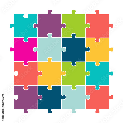 square puzzle game piece isolated design element, vector illustration graphic