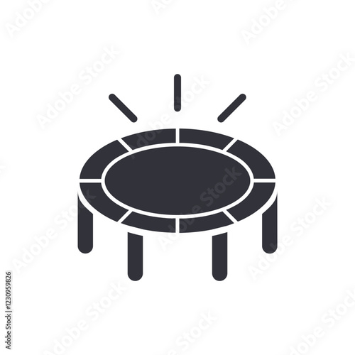 Trampoline solid icons, minimalist vector illustration ,simple transparent graphic element .Isolated on white background