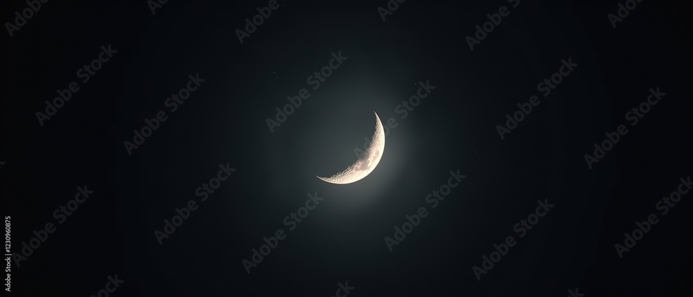 Half Moon Majestic Night Sky, Stunning Landscape Half Moon Majestic Night Sky, Stunning Landscape