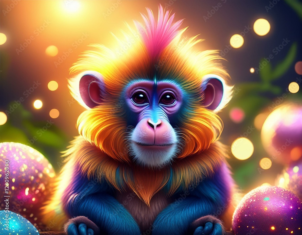 Niedliches Mandrill Äffchen Niedliches Mandrill Äffchen