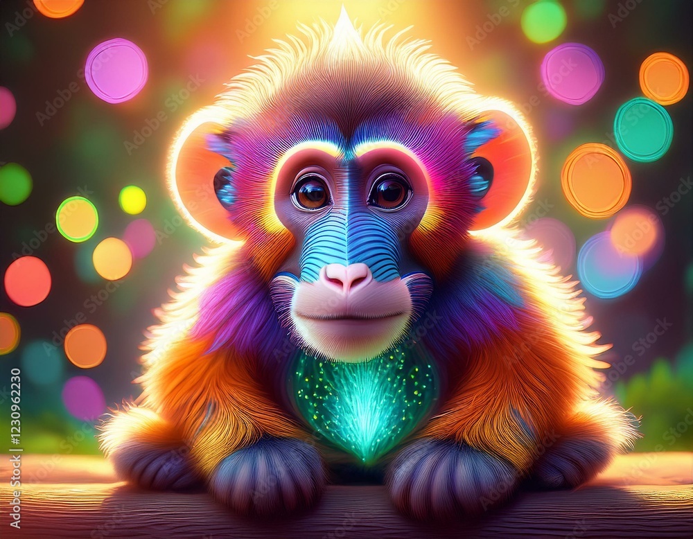 Fototapeta premium Niedliches Mandrill Äffchen