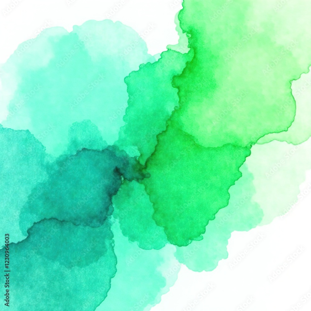 Abstract Green and Blue Watercolor Ink Patterns - Dynamic Art Abstract Green and Blue Watercolor Ink Patterns - Dynamic Art