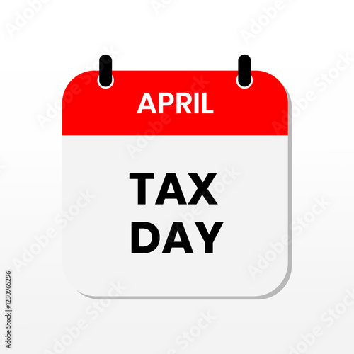 Illustration vector graphic of  calendar with tax day text.