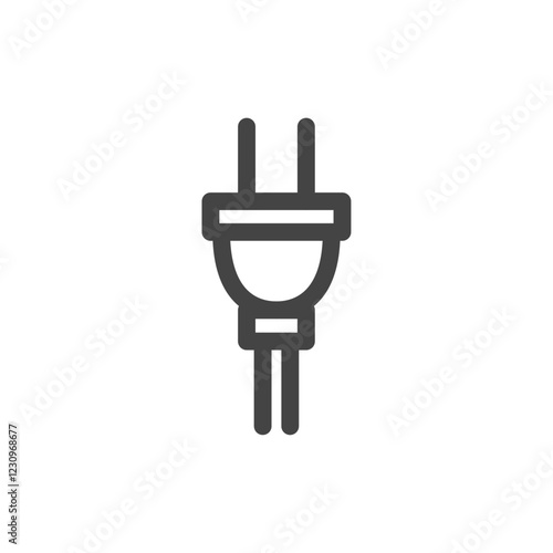 線画日用品家電関連の単品アイコン　プラグ