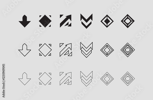 Set arrow icons. Different black arrows sign – stock vector arrow direction line vector set