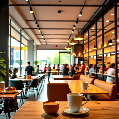 
Out of focus cafe interior