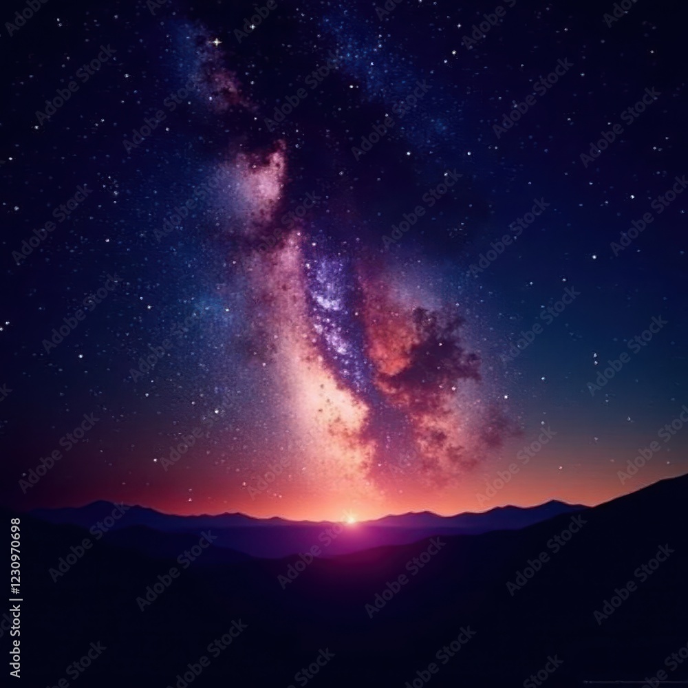 Fototapeta premium Vast starry expanse of twinkling lights against a dark backdrop, universe, nebula